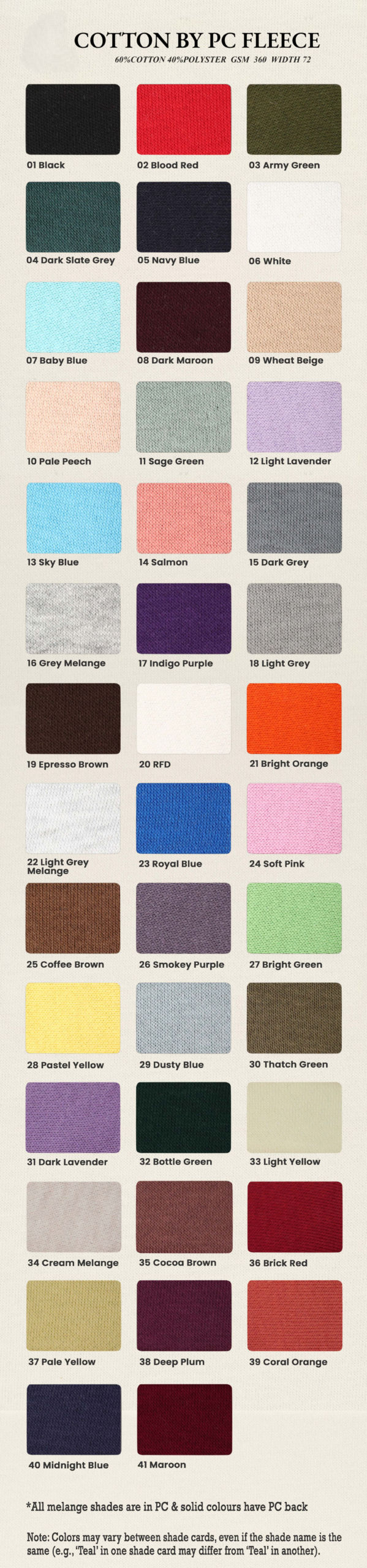 Cotton Fleece 360 GSM