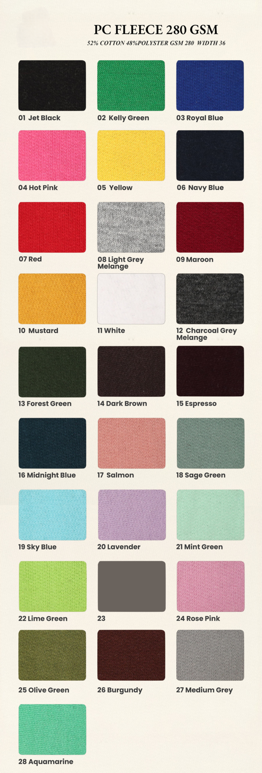 Cotton Poly Fleece 280 GSM