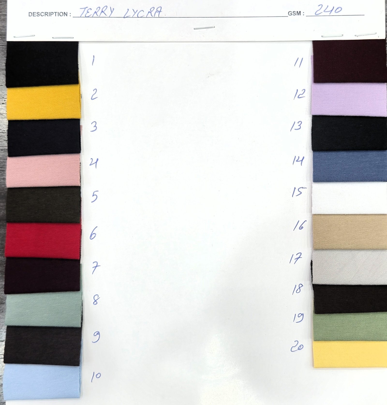 Terry Lycra 240 GSM
