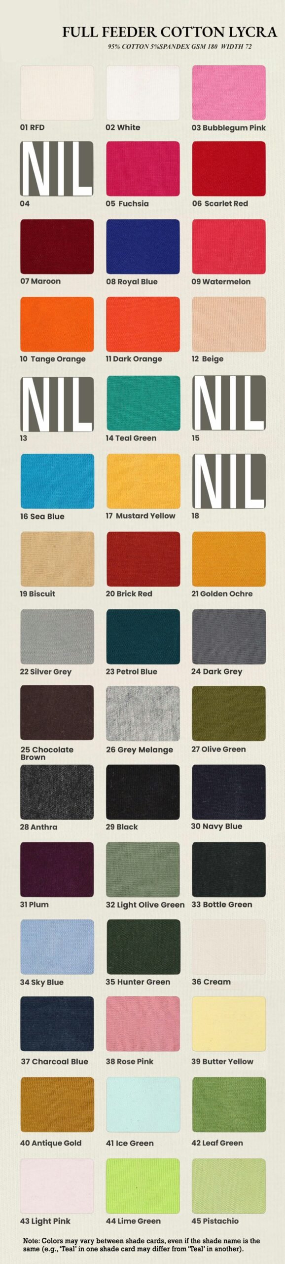 Cotton Lycra 180 GSM